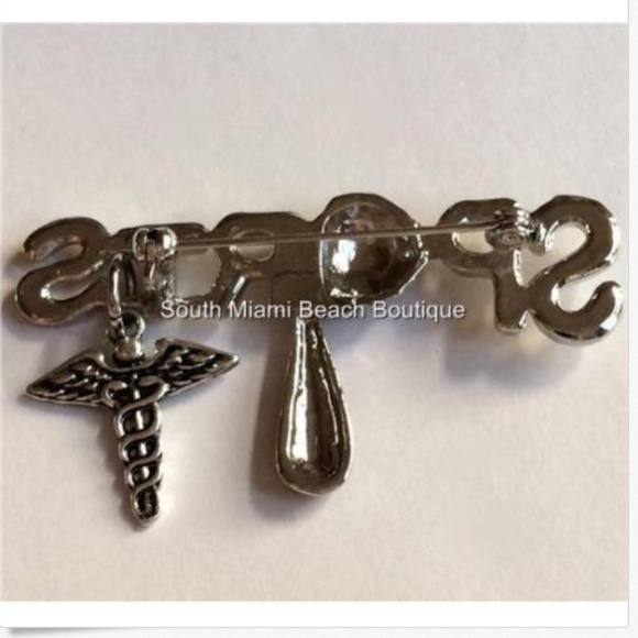 Caduceus Pin Brooch Sports Medicine Doctor Nurse - Picture 5 of 7